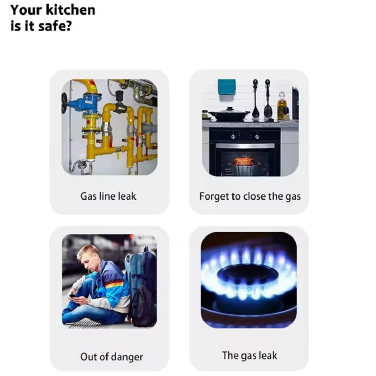 UK Home Safe Smart Leak Detector
Wi-Fi Natural Gas Leak Detector with App Control | Digital LED Alarm | High Sensitivity | EU Plug